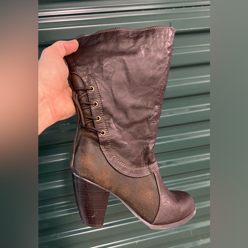 Mudd Dark Brown High Heel Boots - Picture 2 of 10
